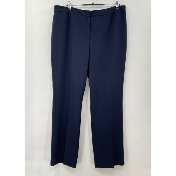 Le Suit Navy Blue Career Dress Pants Office Business Trousers Size 16 - Picture 1 of 9